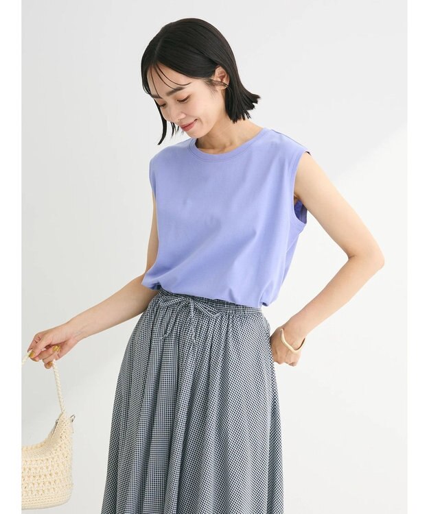 Green Parks 汗染み防止ノースリーブプルオーバー Sax