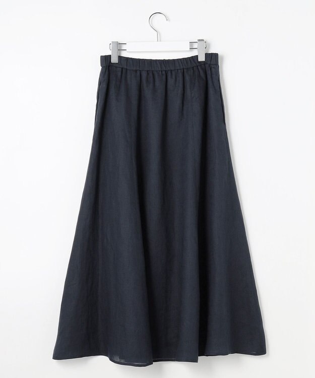 J.PRESS LADIES S 【WEB限定】リネン フレア スカート 【WEB限定】ネイビー系