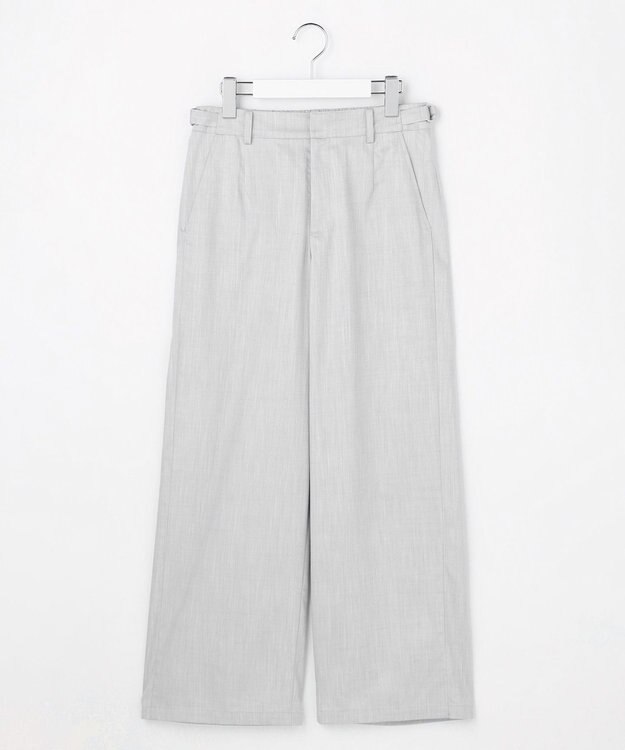 J.PRESS LADIES ソフトシャンブレー ストレートパンツ ライトグレー系