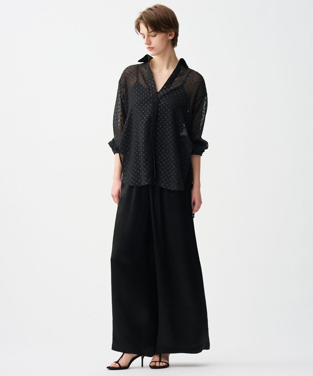 uncrave シアードットジャガード シャツ ブラック