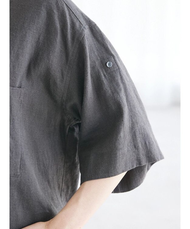 CRAFT STANDARD BOUTIQUE 【キナリノ別注】リネンレーヨンWポケットシャツ Charcoal Gray