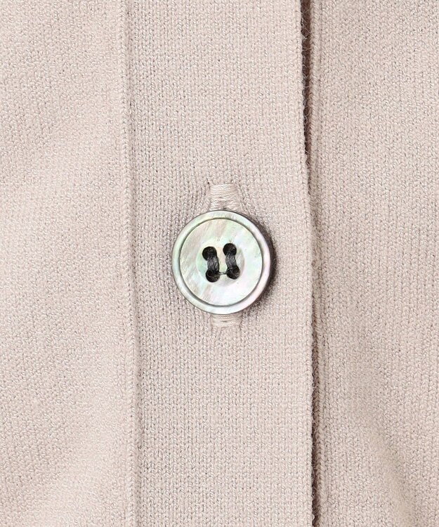 23区 L 【洗える/吊り干しOK】ヴィスコースストレッチ ポロニット カーディガン ベージュ系