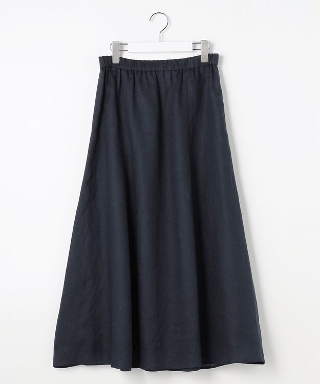 J.PRESS LADIES S 【WEB限定】リネン フレア スカート 【WEB限定】ネイビー系