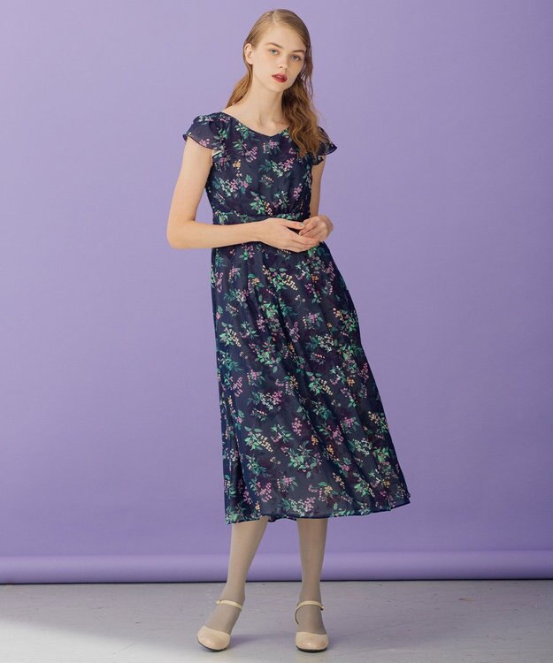 TOCCA 【洗える！】WATERCOLOR HARMONY ロングドレス ネイビー系