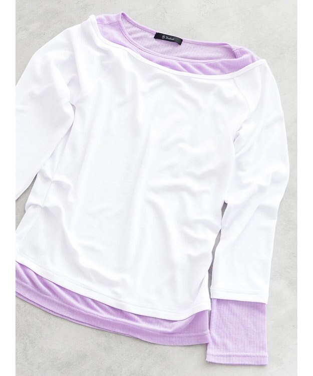 Te chichi レイヤードテレコトップス オフホワイト