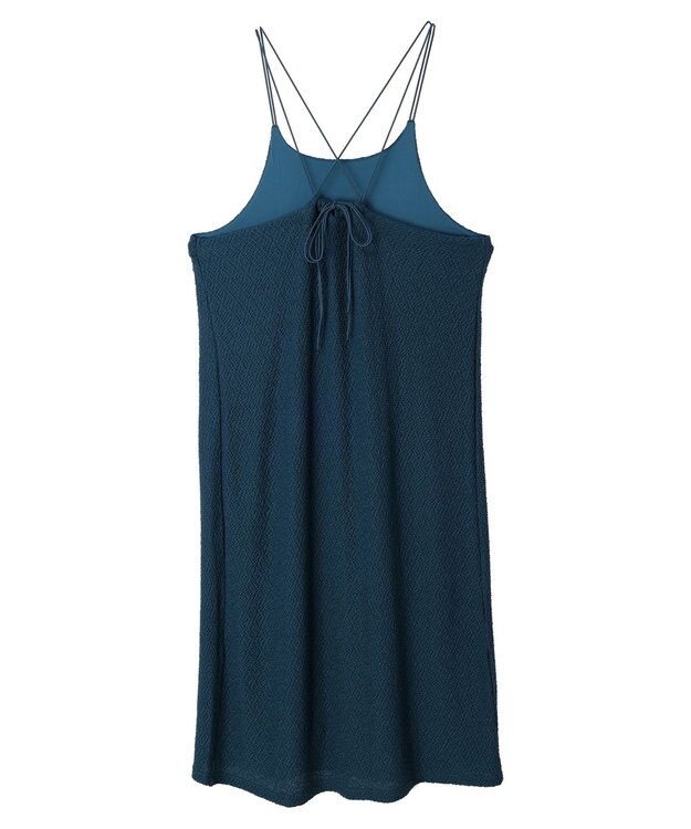 Green Parks 表面カット細ひもキャミワンピース Navy