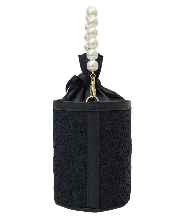 Maison de FLEUR EC限定フラワーレース2Wayバケツ型バッグ Black