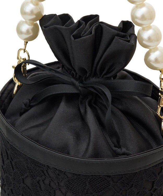 Maison de FLEUR EC限定フラワーレース2Wayバケツ型バッグ Black