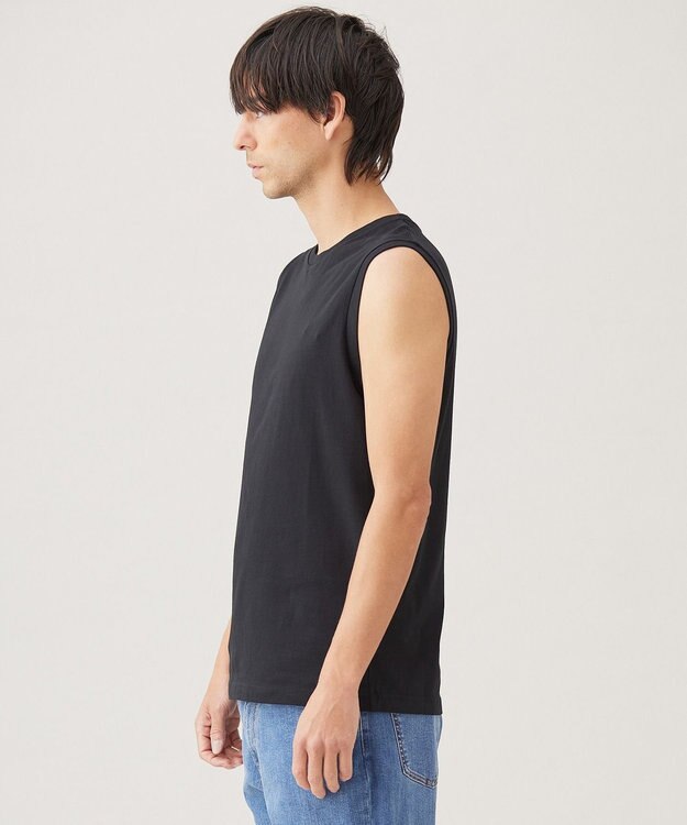 UNFILO MENS BASIC ノースリーブ カットソー ブラック