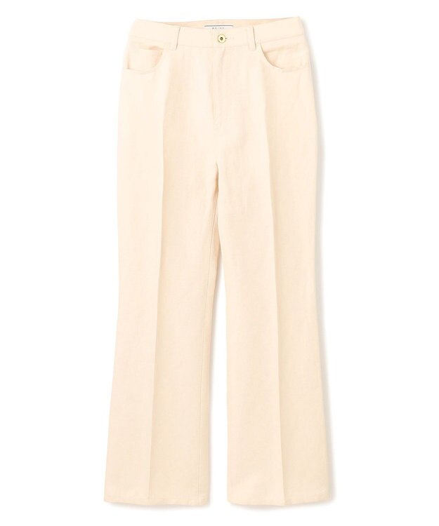 BEIGE， 【洗える】CUPHEA / センタープレス入りフレアパンツ Ecru