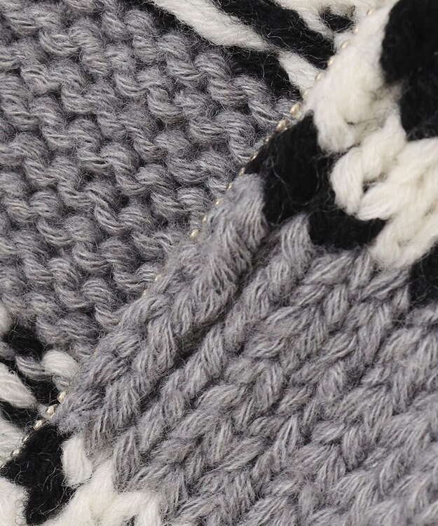 23区 【SLOW】カウチンジャガード ジップ カーディガン ライトグレー系