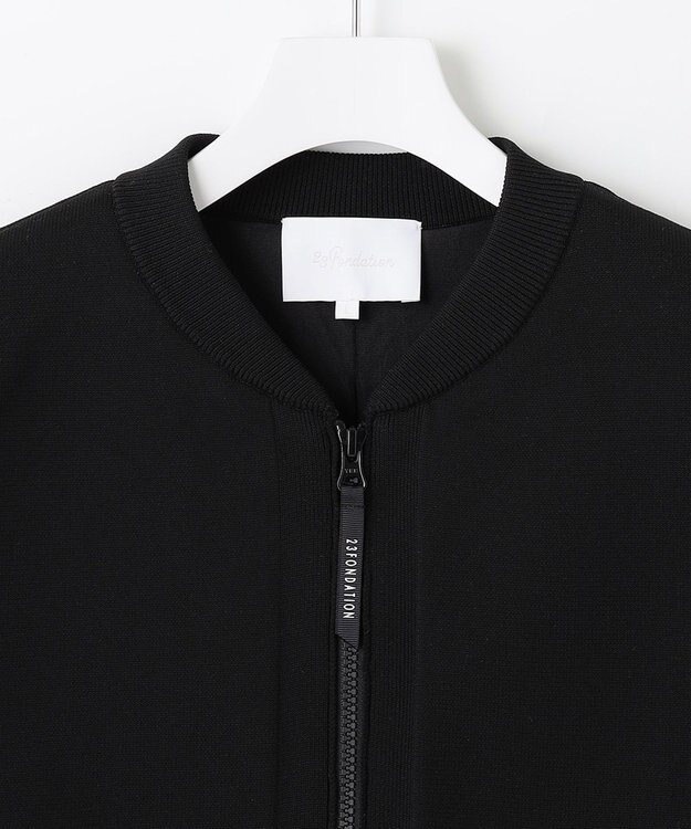 23区GOLF ウォッシャブルでお手入れも楽！【23Fondation/MEN】ニットブルゾン ブラック系