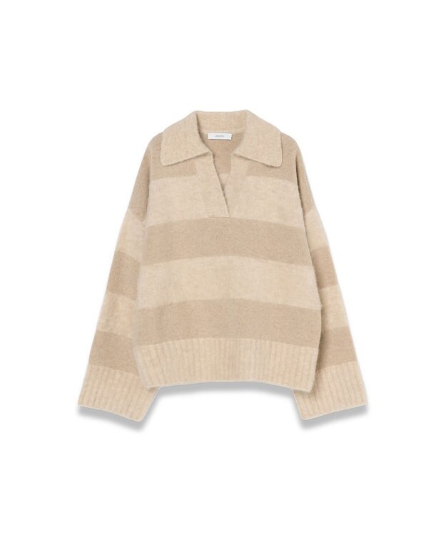 JOSEPH ブラッシュドストライプニット Powder