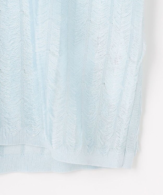 自由区 【カトリエムブーケ】Jacquard coupe ハーフスリーブプルオーバー サックス