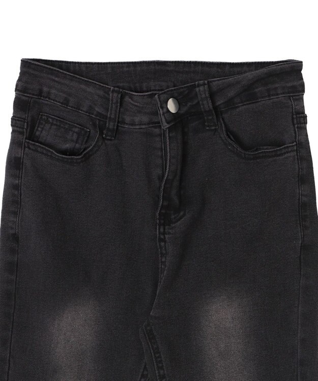 WEGO ブーツカットフリンジデニム ブラック