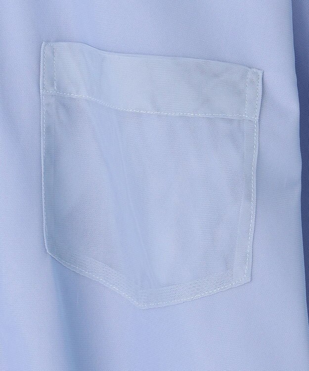 ANY L クロップドチュールコンビシャツ ブルー