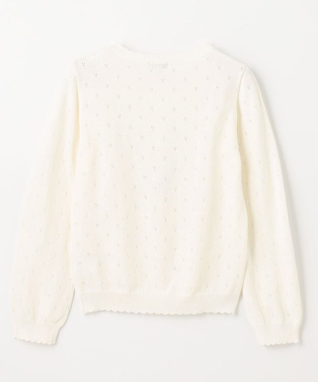 ANY KIDS アイレット ニット カーディガン オフホワイト