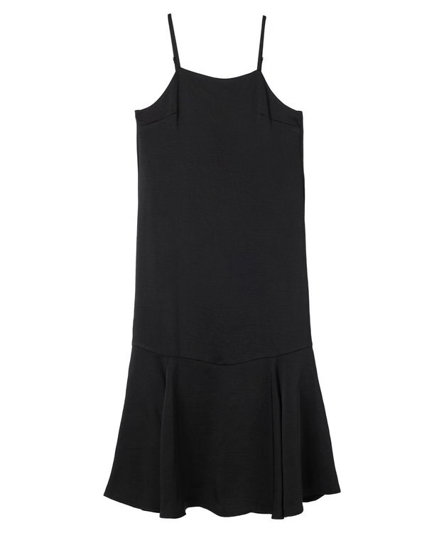earth music&ecology サテンキャミワンピース Black