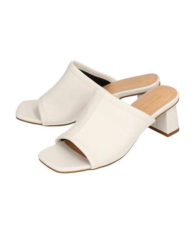 earth music&ecology ＯＲｉｅｎｔａｌＴＲａｆｆｉｃ　ストレッチミュールサンダル White