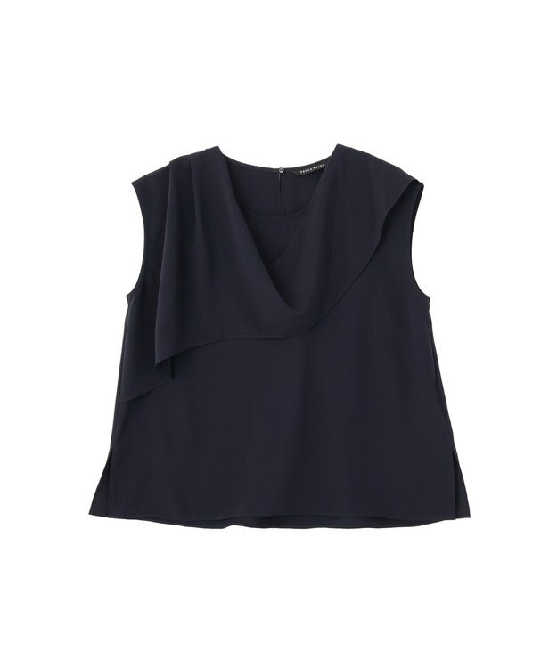 YECCA VECCA ドレープブラウス Navy