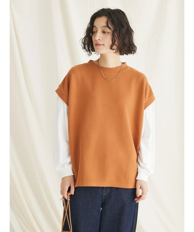 CRAFT STANDARD BOUTIQUE 起毛ワッフルレイヤード風プルオーバー Orange