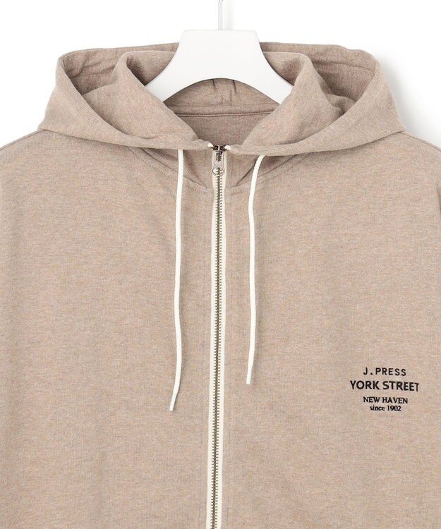 J.PRESS YORK STREET 【UNISEX】ヘビー天竺ジップアップ フーディ アイボリー系
