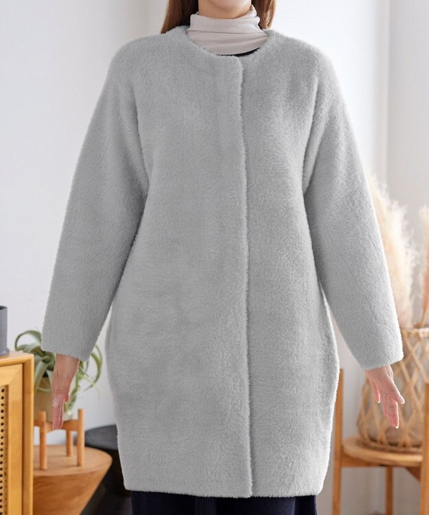 Tiaclasse シャギーニットコーディガン グレー