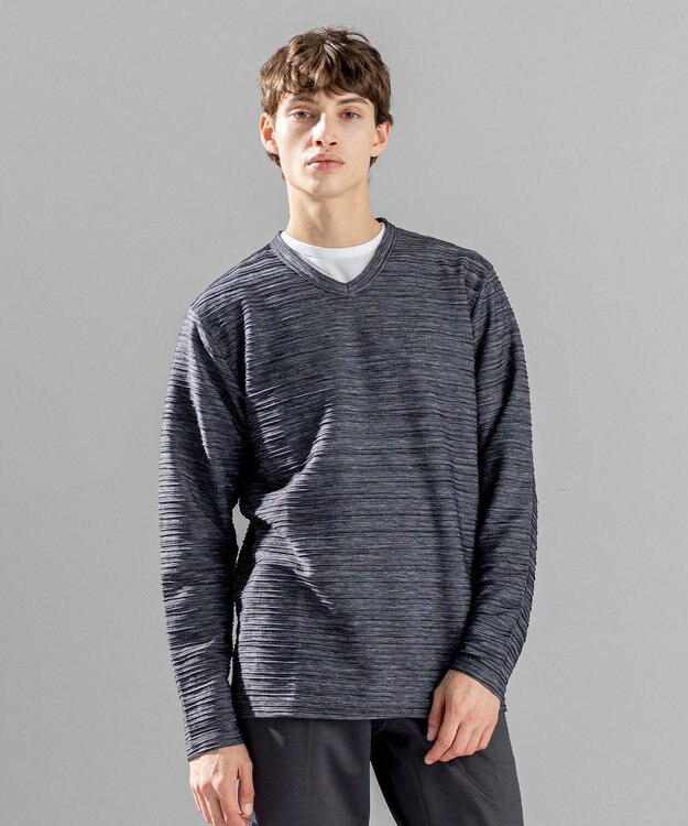 JOSEPH HOMME 【LEON 掲載】ストームリップル　Vネックカットソー グレー系