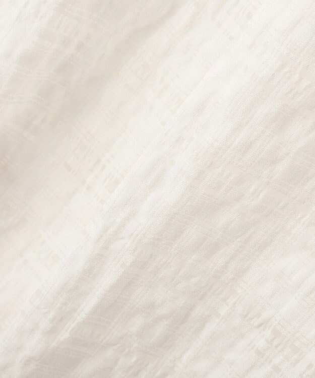 Green Parks シアーチェックシャツワンピース Off White