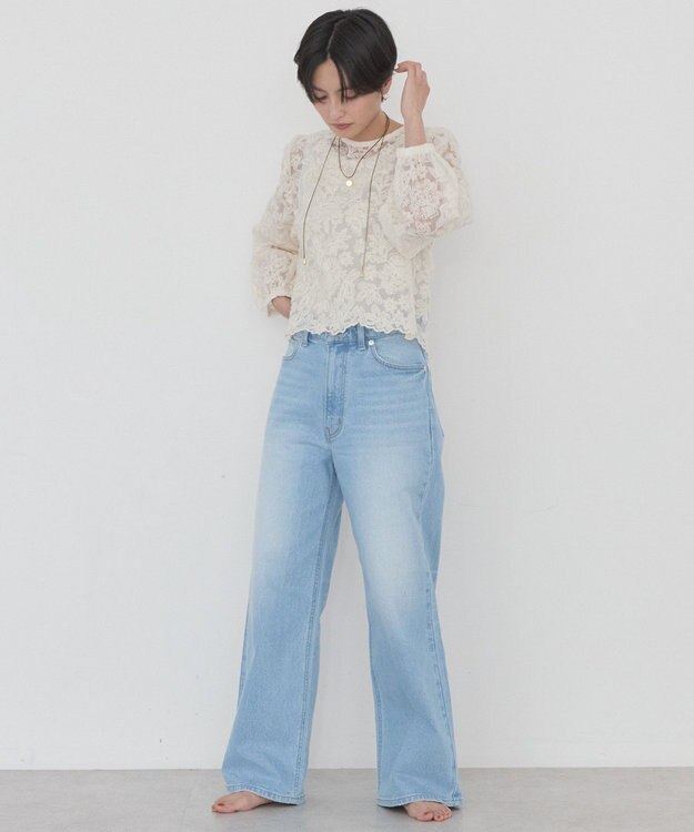 AMERICAN HOLIC 【EDWIN別注】ワイドデニム Light Indigo