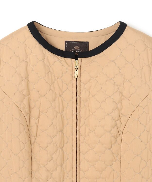 TOCCA 【消臭・洗える】CLOVER CARPET キルト中綿ショートコート ベージュ系