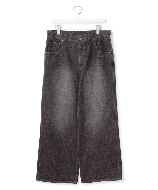 J.PRESS YORK STREET 【UNISEX】ウォッシュドワイド デニムパンツ ブラック系