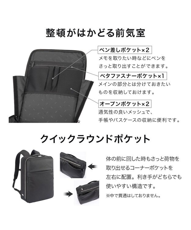 ACE BAGS & LUGGAGE ace. ガジェタブルR 10th ビジネスリュック  B4サイズ 15.6インチPC収納 19/23L エキスパンド 68964 エース ブラック