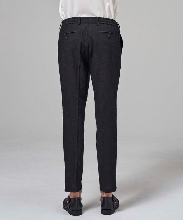 JOSEPH HOMME 新色追加【セットアップ対応】トリコサッカーストレッチ  ドロスト付テーパードパンツ / PEGG CONVERTIBLE ブラック系