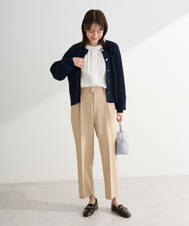 Green Parks アンチピリング金ボタンニットカーディガン Navy