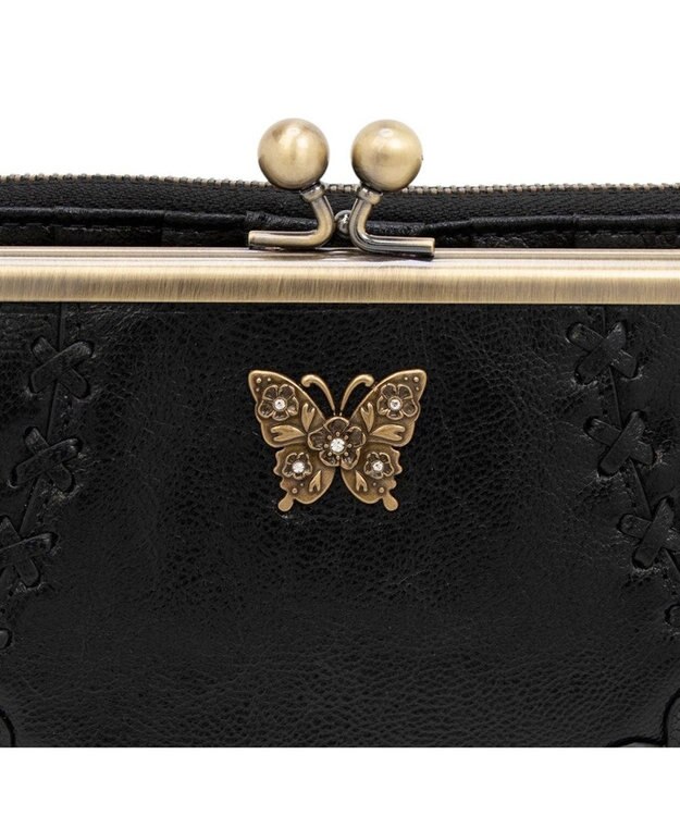 ANNA SUI マチルダ 二つ折り口金長財布 クロ