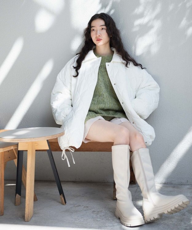 WEGO キルティングブルゾン ホワイト