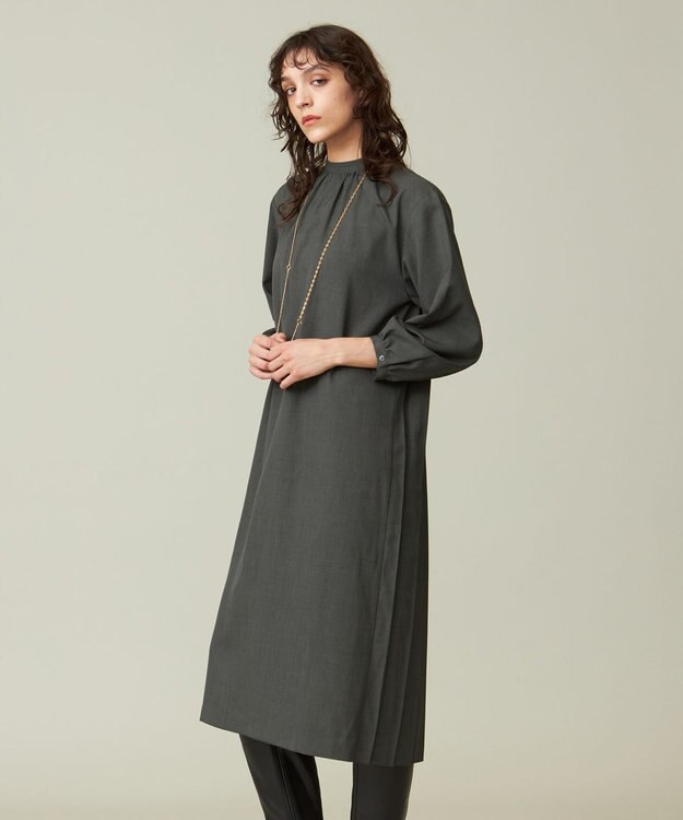 J.PRESS YORK STREET 【WOMEN】バックプリーツワンピース グレー系