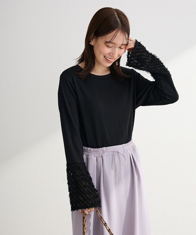 Green Parks 袖フェザードッキングプルオーバー Black