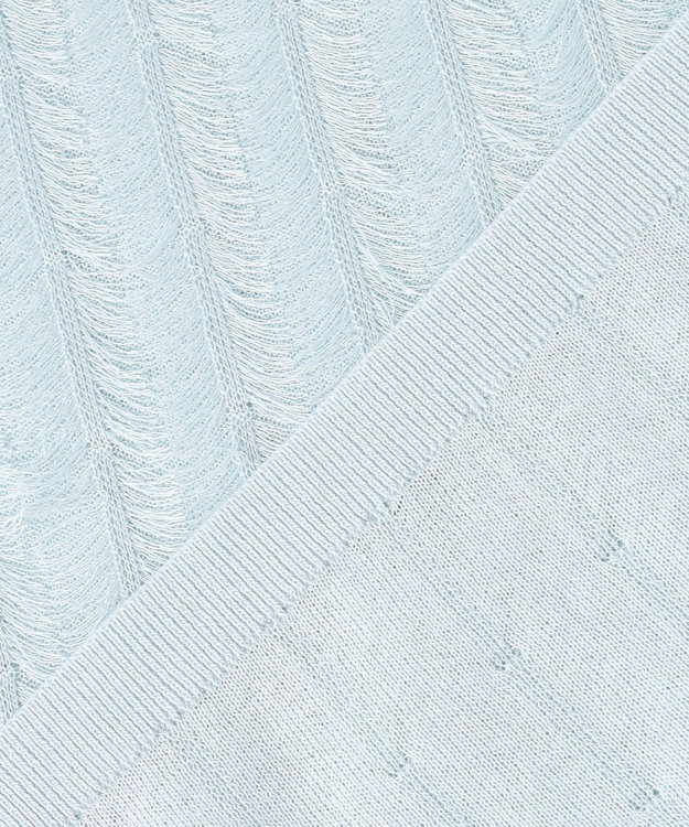 自由区 【カトリエムブーケ】Jacquard coupe ハーフスリーブプルオーバー サックス