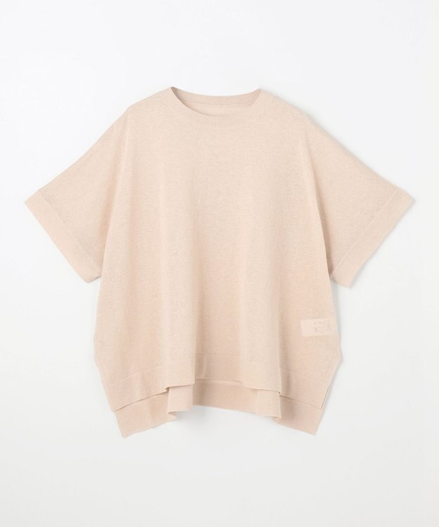 ANY リネンブレンドボクシーニット ベージュ