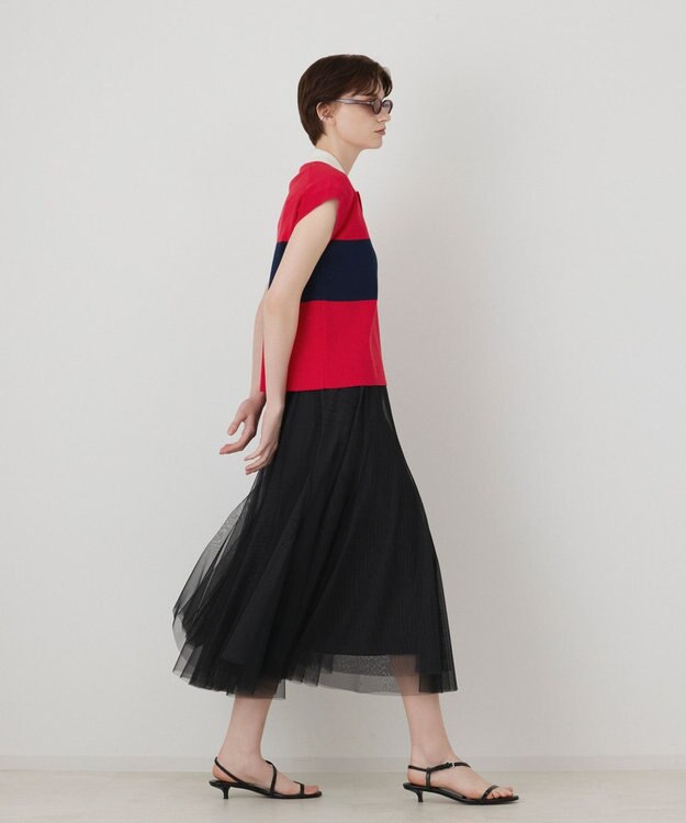 GRACE CONTINENTAL ラガーポロニットトップ レッド