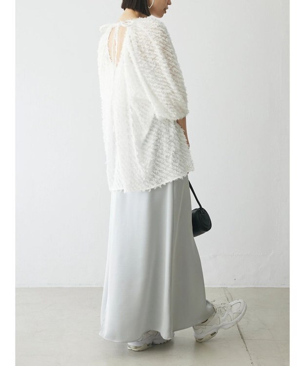 Green Parks AnriettMusee カットジャガードタックブラウス Ivory