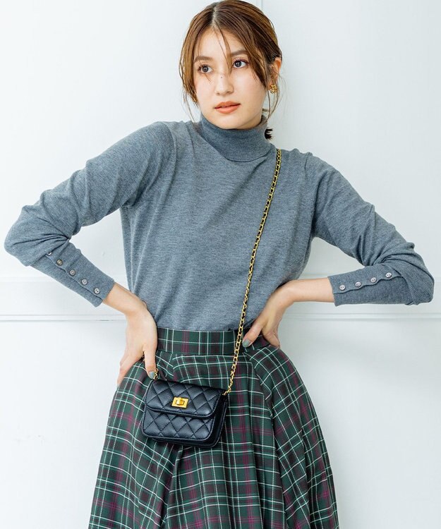 組曲 ルーズフィットタートル ニット グレー系