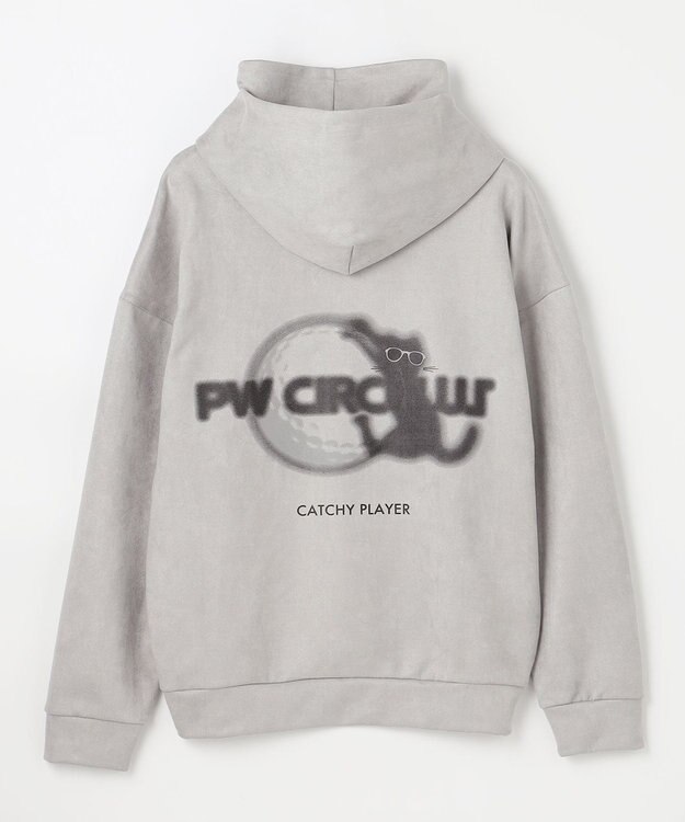 PW CIRCULUS 2025 NEW！【手洗い洗濯可】【MEN】キャットグラフィック スエードライク デタッチャブルフーディ ゴルフ グレー系