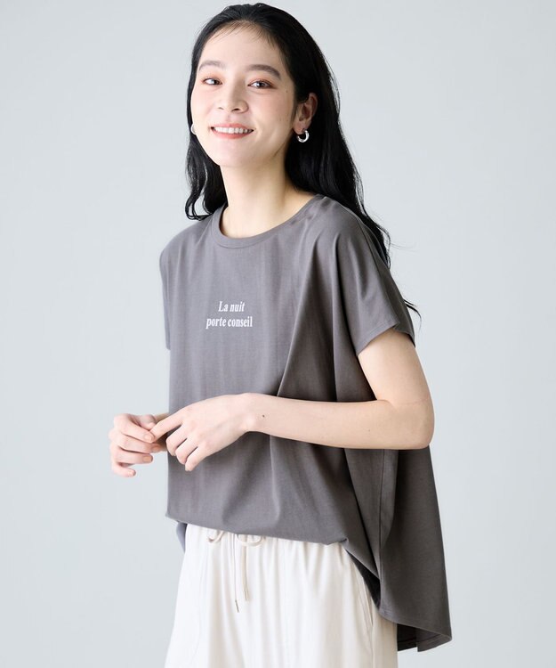 ANY ANYファンクションワイドフレンチスリーブTシャツ スレート