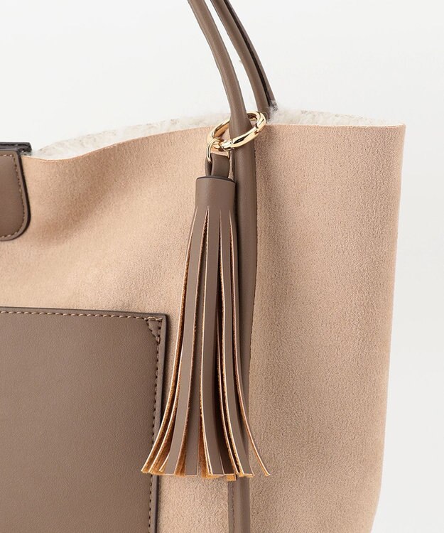 united bamboo フェイクボアリバーシブルトート ベージュ系