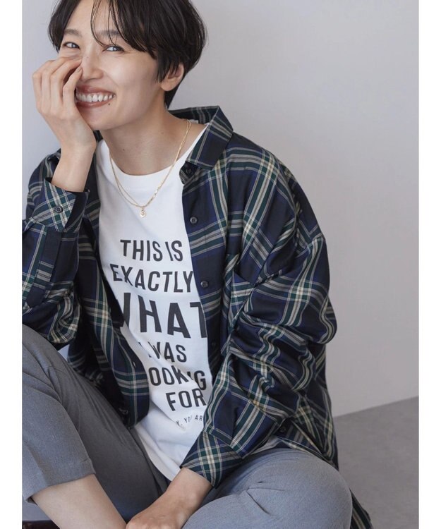 AMERICAN HOLIC イージーケアチェックシャツ Check Navy