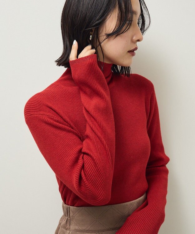 Green Parks チクチクしないリブタートルニットプルオーバー