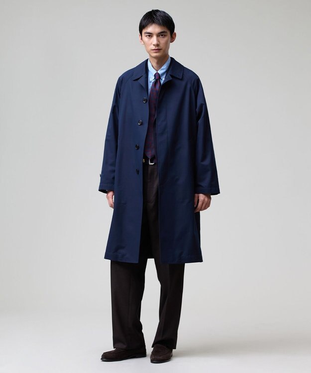 J.PRESS MEN 【J.PRESS ORIGINALS】【UNISEX】Cotton Like Polyester Balmacaan Coat ネイビー系